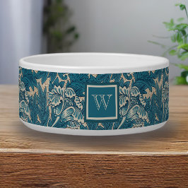 William Morris Tealish Blue Tulip mit Monogram Napf