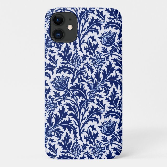 William Morris Thistle Damask, Cobalt Blue & White Case-Mate iPhone Hülle (Rückseite)