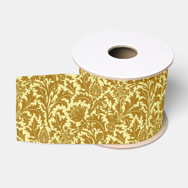 William Morris Thistle Damask, Mustard Gold Ripsband (Spule)