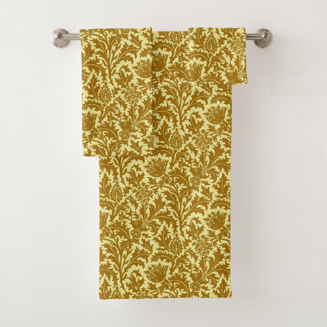 William Morris Thistle Damask, Or de moutarde (En situation)