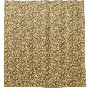 William Morris Thistle Damask, Taupe Tan und Beige Duschvorhang