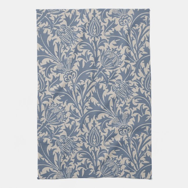 William Morris Thistle Sage Blue Pattern Geschirrtuch (Vertikal)