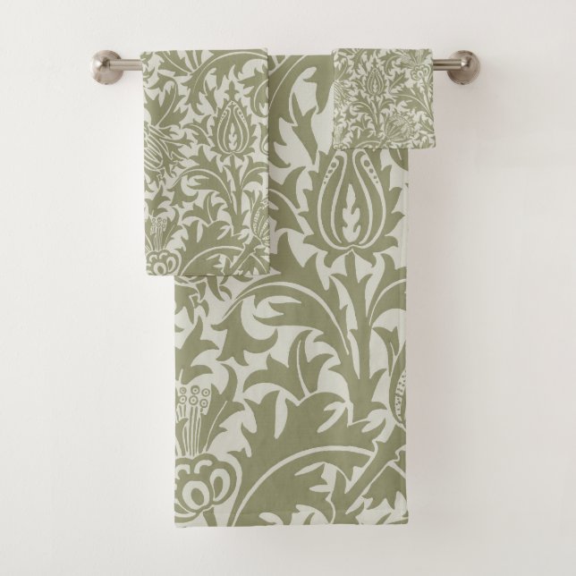 William Morris Thistle Sage Green Motif (En situation)
