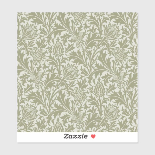 William Morris Thistle Sage Green Pattern Aufkleber (Blatt)