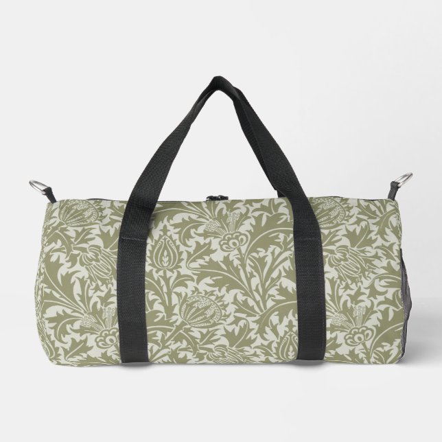 William Morris Thistle Sage Green Pattern Duffle Bag (Vorderseite)