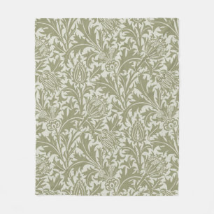 William Morris Thistle Sage Green Pattern Fleecedecke