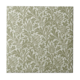 William Morris Thistle Sage Green Pattern Fliese