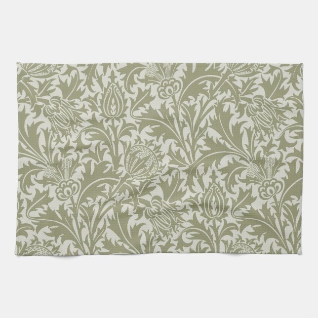 William Morris Thistle Sage Green Pattern Geschirrtuch (Horizontal)