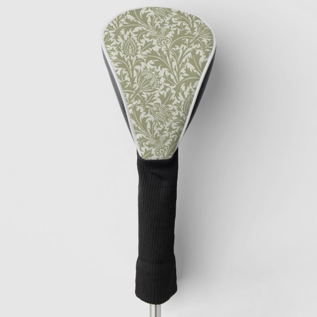 William Morris Thistle Sage Green Pattern Golf Headcover (Vorderseite)