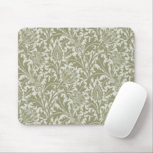 William Morris Thistle Sage Green Pattern Mousepad