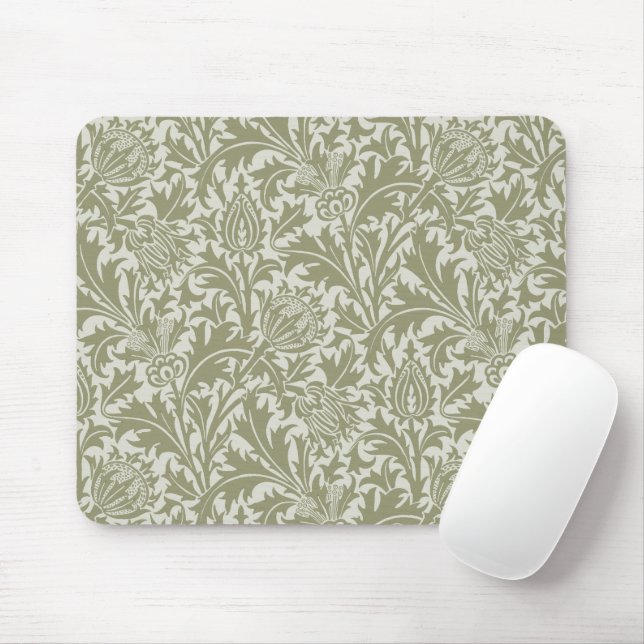 William Morris Thistle Sage Green Pattern Mousepad (Mit Mouse)