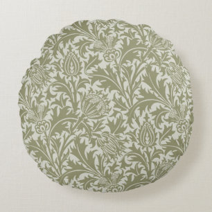 William Morris Thistle Sage Green Pattern Rundes Kissen