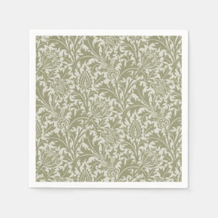 William Morris Thistle Sage Green Pattern Serviette