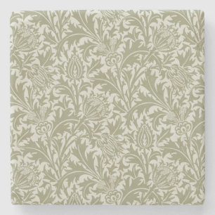 William Morris Thistle Sage Green Pattern Steinuntersetzer