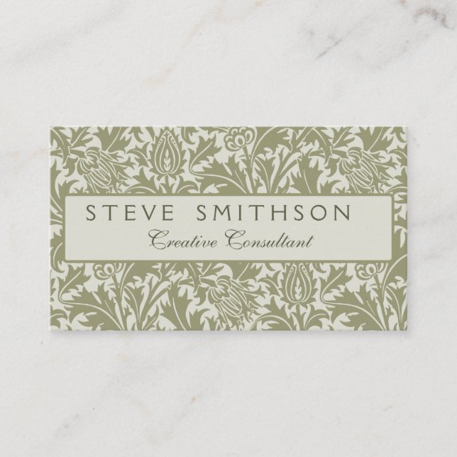 William Morris Thistle Sage Green Pattern Visitenkarte (Vorderseite)
