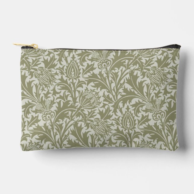 William Morris Thistle Sage Green Pattern Zubehörtasche (Vorderseite)