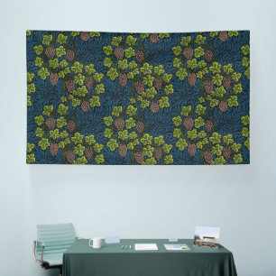 William Morris Traube und Rebe Rot Grün Blau Banner