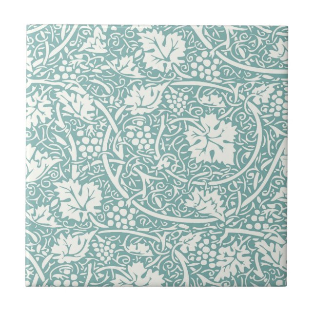 William Morris Traubenmuster Aquamarin Türkis Fliese (Vorderseite)