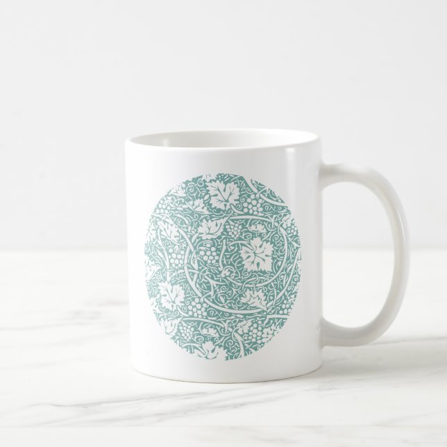 William Morris Traubenmuster Aquamarin Türkis Kaffeetasse (Rechts)