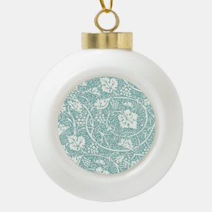 William Morris Traubenmuster Aquamarin Türkis Keramik Kugel-Ornament