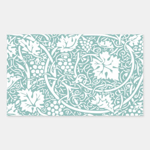 William Morris Traubenmuster Türkis Türkisblau Rechteckiger Aufkleber