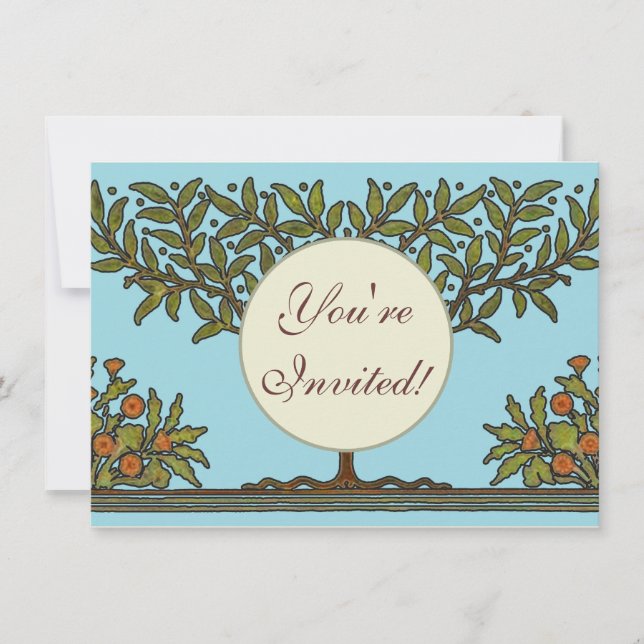 William Morris Tree Frieze Floral Wallpaper Einladung (Vorderseite)