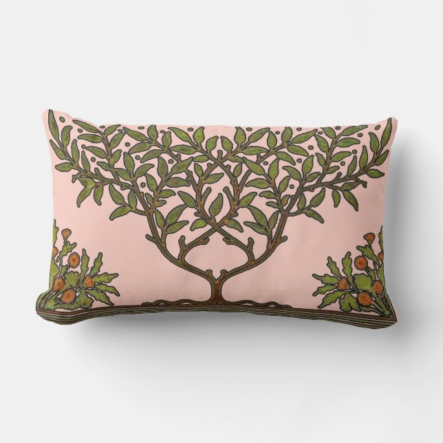 William Morris Tree Frieze Floral Wallpaper Lendenkissen (Vorderseite)