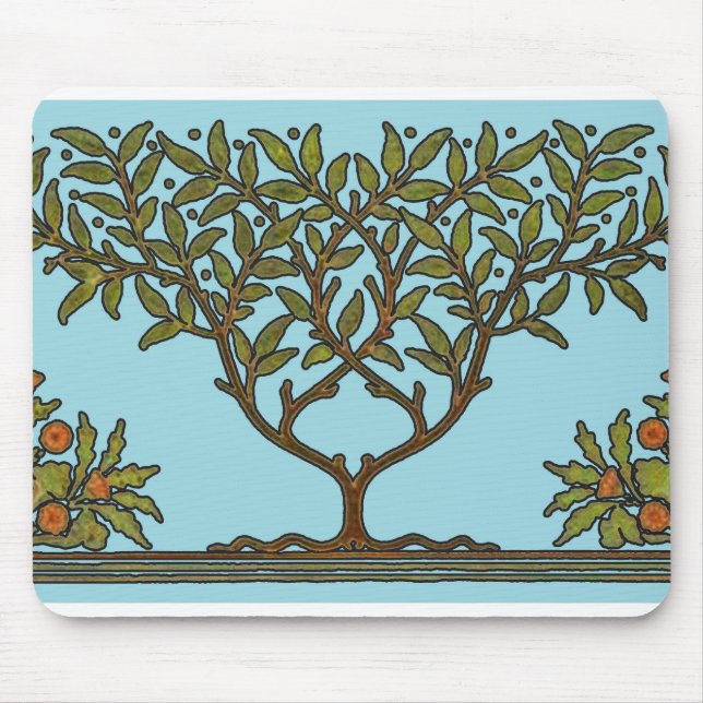 William Morris Tree Frieze Floral Wallpaper Mousepad (Vorne)