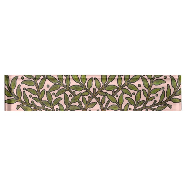 William Morris Tree Frieze Floral Wallpaper Namensplakette (Vorderseite)