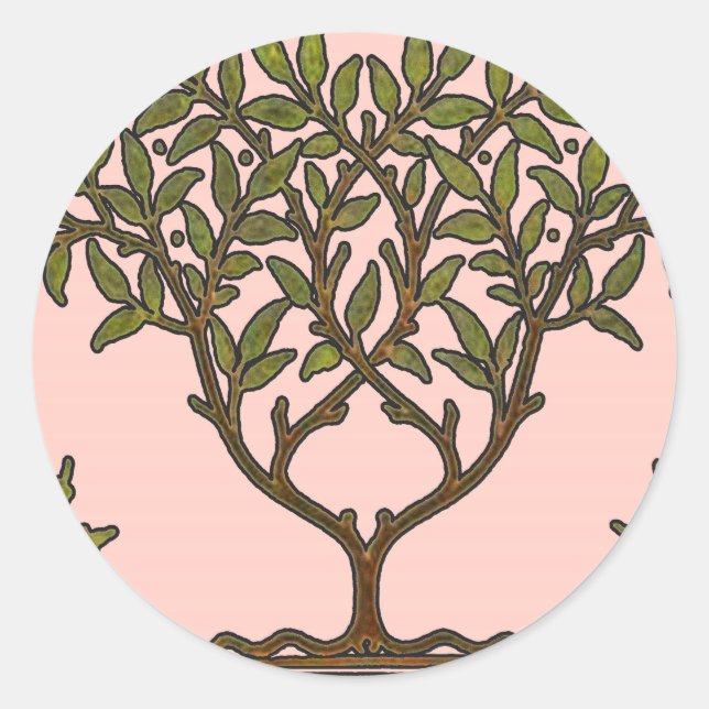 William Morris Tree Frieze Floral Wallpaper Runder Aufkleber (Vorderseite)