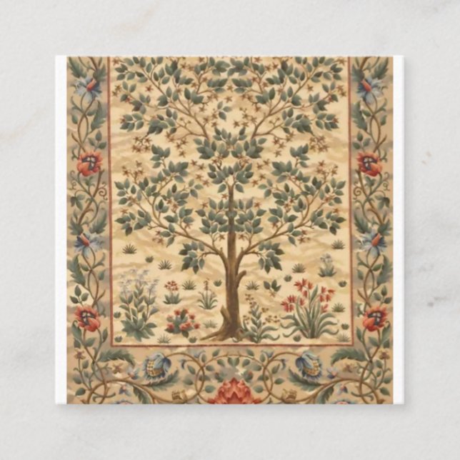 William Morris Tree of Life Quadratische Visitenkarte (Vorderseite)