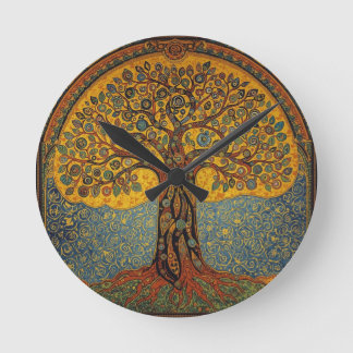 William Morris Tree Of Life Vintage Pre-Raphaelite Runde Wanduhr