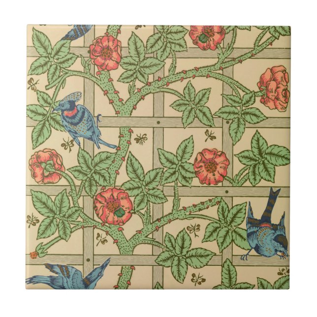 William Morris Trellis Classic Wallpaper Design Fliese (Vorderseite)