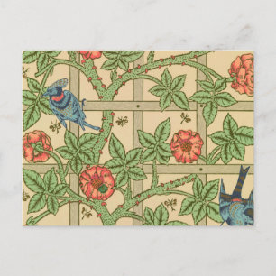 William Morris Trellis Classic Wallpaper Design Postkarte