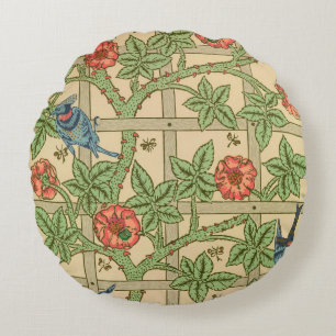 William Morris Trellis Classic Wallpaper Design Rundes Kissen