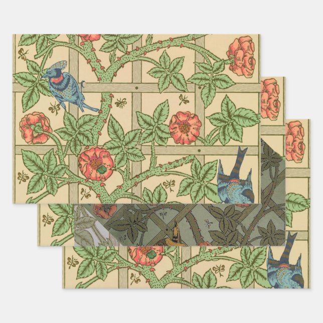 William Morris Trellis Design classique de papier  (Lot)