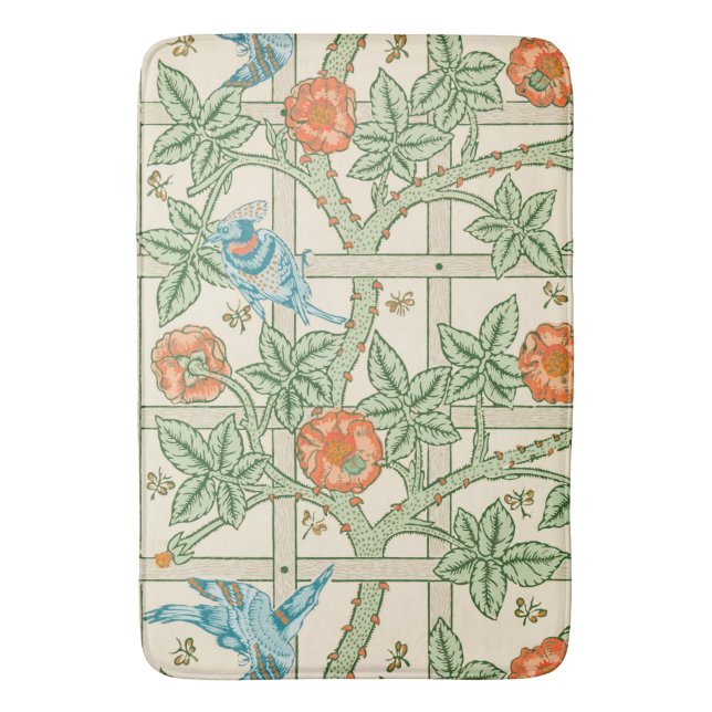 William Morris Trellis Victorian Wallpaper Badematte (Vorderseite Vertikal)