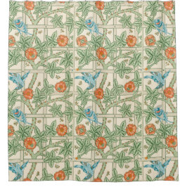 William Morris Trellis Victorian Wallpaper Duschvorhang