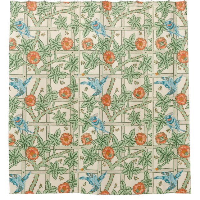 William Morris Trellis Victorian Wallpaper Duschvorhang (Vorderseite)