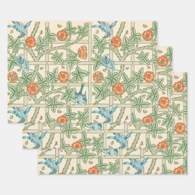 William Morris Trellis Victorian Wallpaper Geschenkpapier Set (Set)