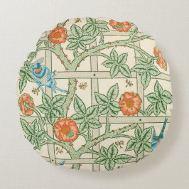 William Morris Trellis Victorian Wallpaper Rundes Kissen