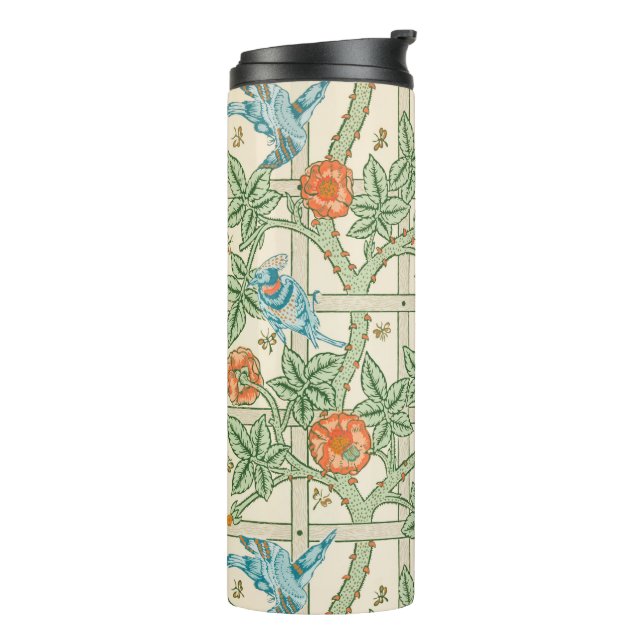 William Morris Trellis Victorian Wallpaper Thermosbecher (Nach links gedreht)