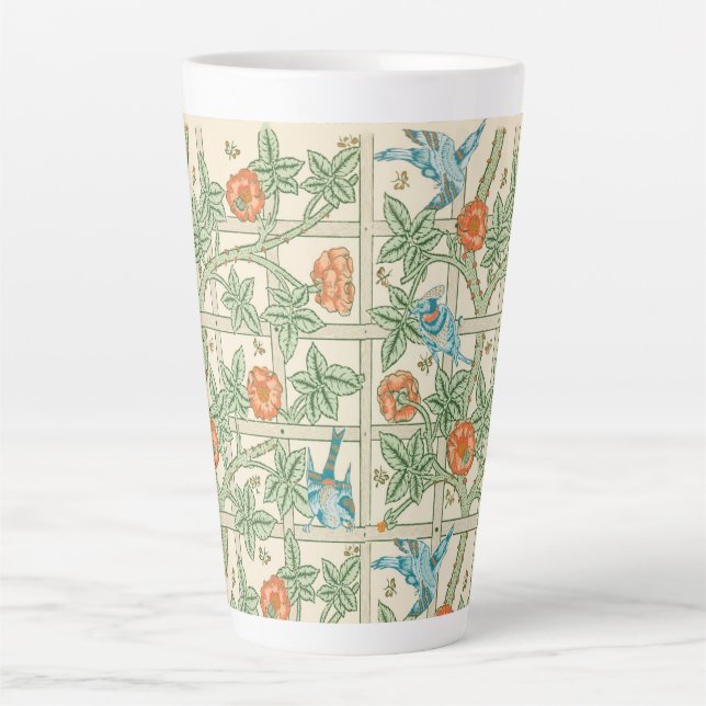 William Morris Trellis viktorianische Tapete Milchtasse (Vorderseite)