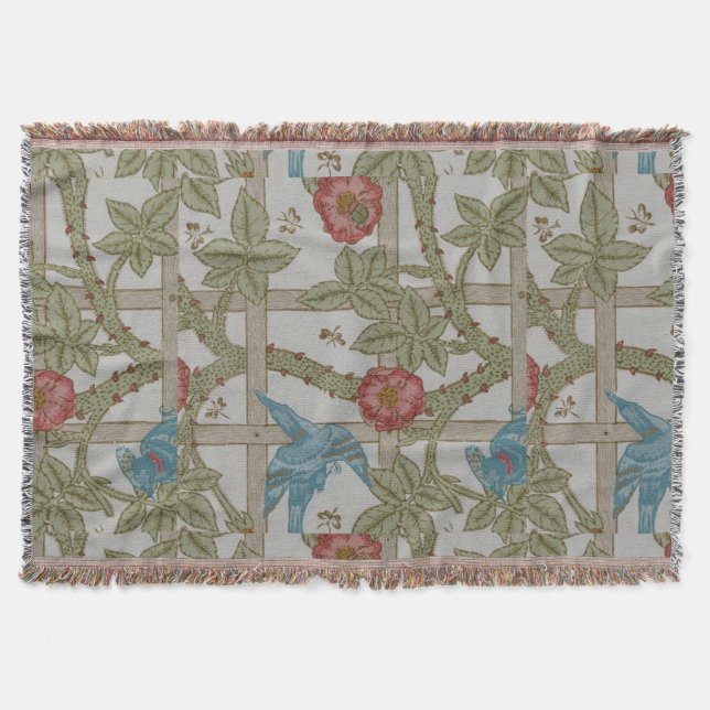William Morris Trellis Wallpaper Art Decke (Vorderseite)
