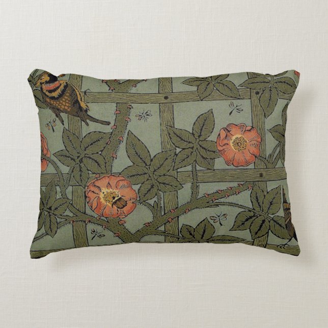 William Morris Trellis Wallpaper Art Dekokissen (Vorderseite)