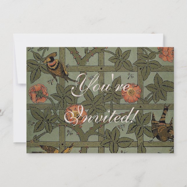 William Morris Trellis Wallpaper Art Einladung (Vorderseite)