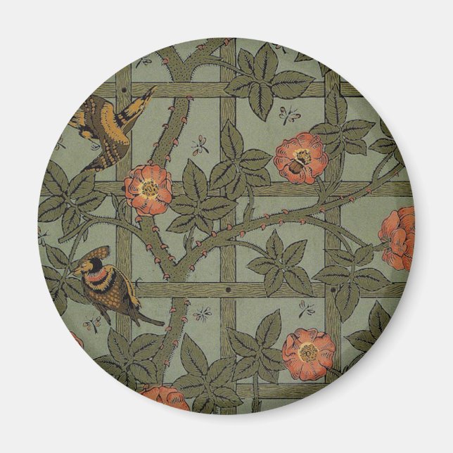 William Morris Trellis Wallpaper Art Magnet (Vorne)