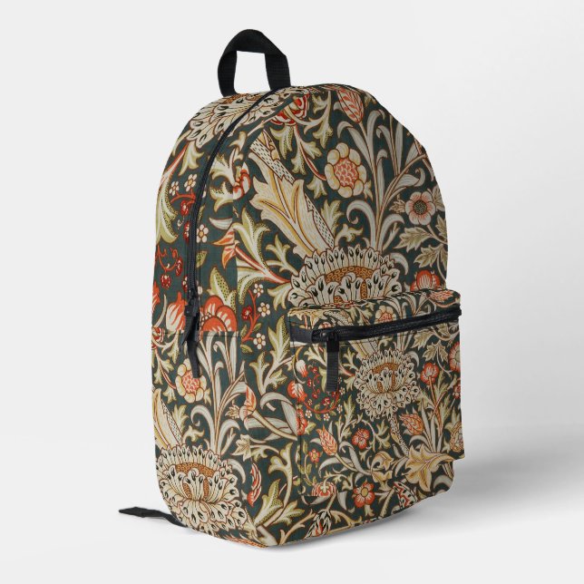 William Morris Trent Garden Blume Classic Botanic Bedruckter Rucksack (Rückseitige Ecke links)