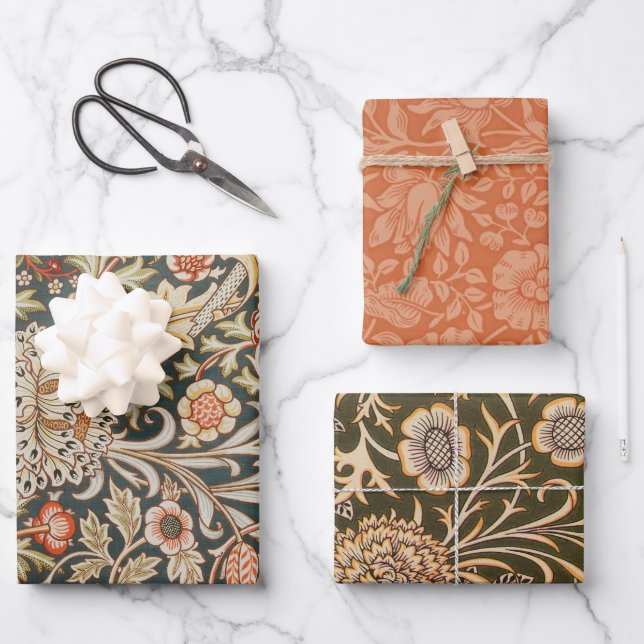 William Morris Trent Garden Blume Classic Botanic Geschenkpapier Set (Vorderseite)