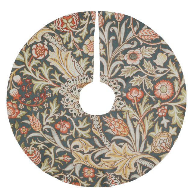 William Morris Trent Garden Blume Classic Botanic Polyester Weihnachtsbaumdecke (Vorderseite)